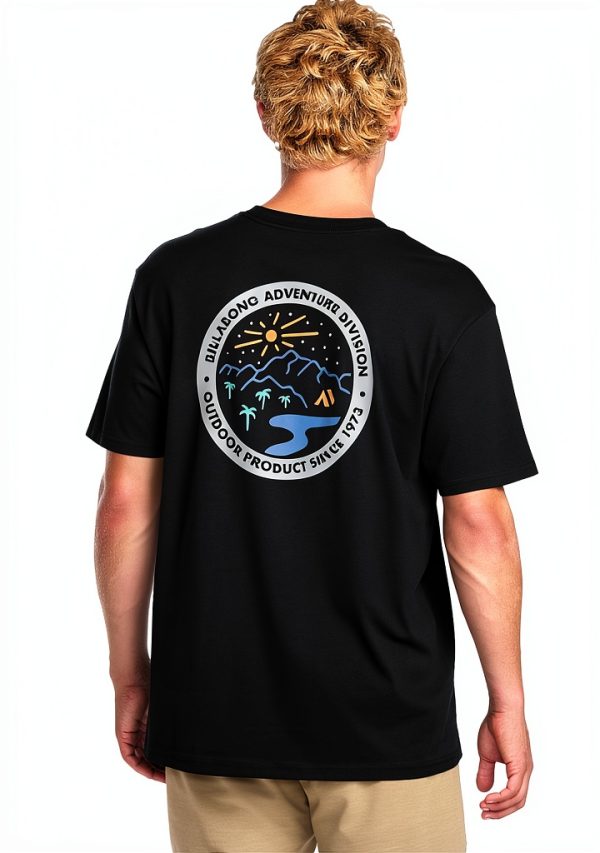 Billabong Mens T-Shirt Cotton Comfort Fit Deep Blue Black-1