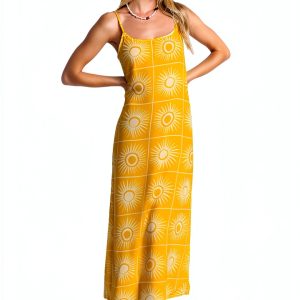 Billabong Womens Viscose Dress Casual Formal Wheat Color-0