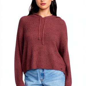 Billabong Womens Hooded Sweater Cotton Blend Oversized Fit-0