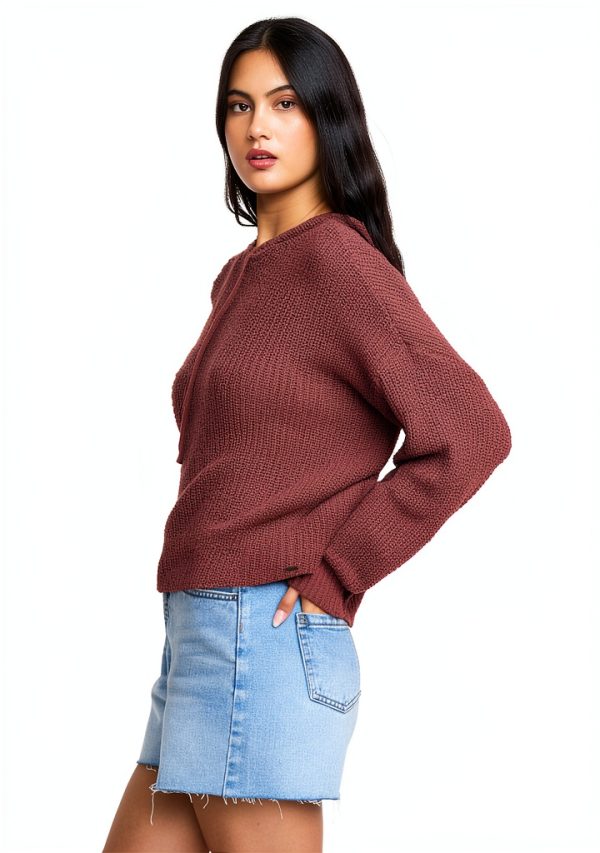 Billabong Womens Hooded Sweater Cotton Blend Oversized Fit-3