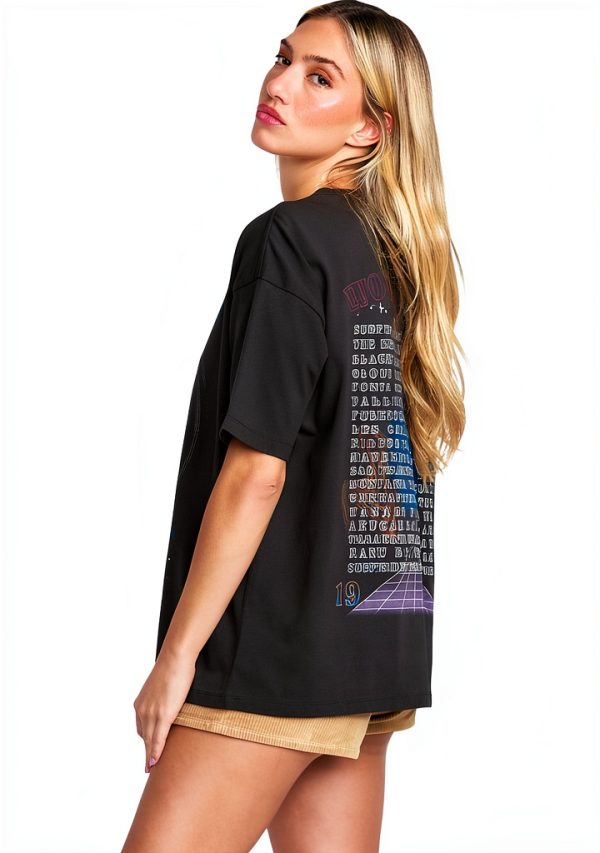 Billabong Womens Cotton T-Shirt Off Black Small XS Medium-2