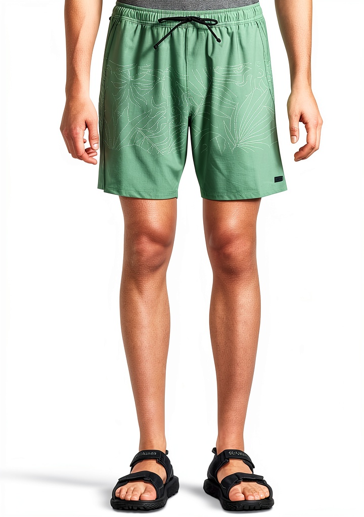 Billabong Hybrid Shorts in Mist Green color on a man during a casual day out