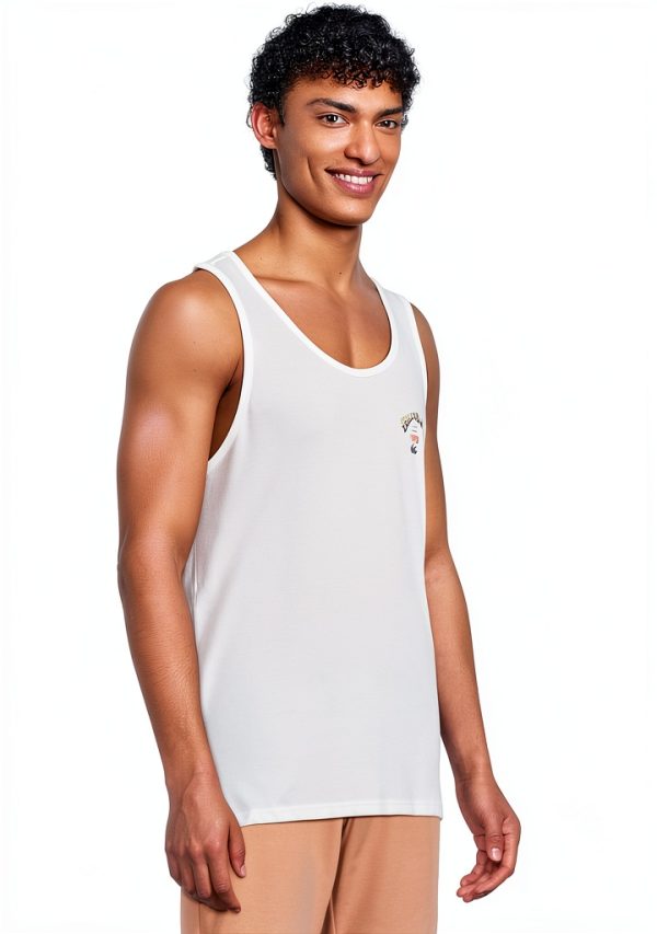 Mens Tank Tops Billabong Off White Medium XX Large Small-1