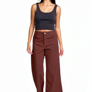 Billabong Womens Cotton Elastane Casual Pants Espresso Brown-0