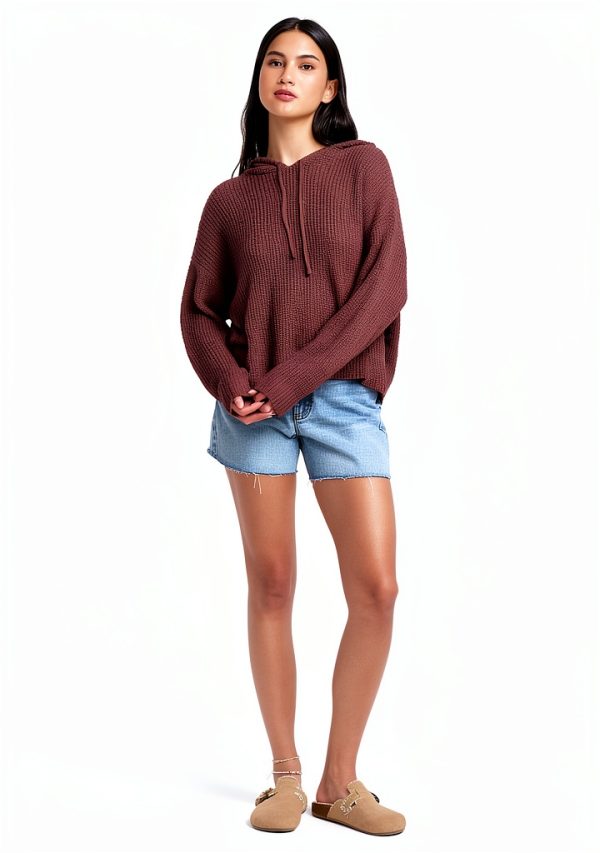 Billabong Womens Hooded Sweater Cotton Blend Oversized Fit-4