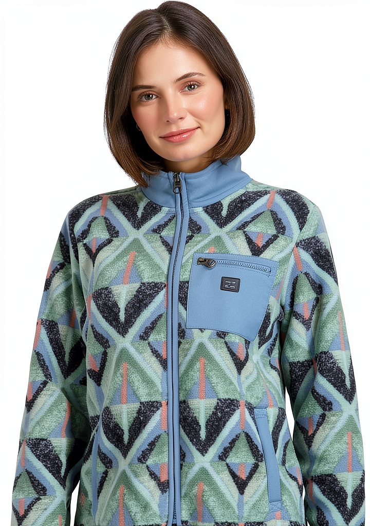Billabong fleece jacket worn outdoors in a casual setting