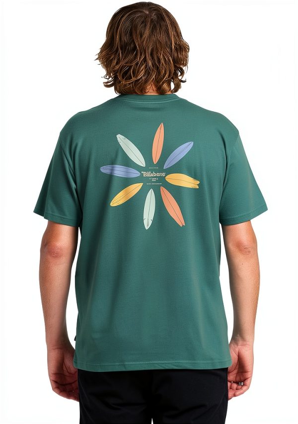 Billabong Mens Cotton T-Shirt Navy Sage Green Sizes-1