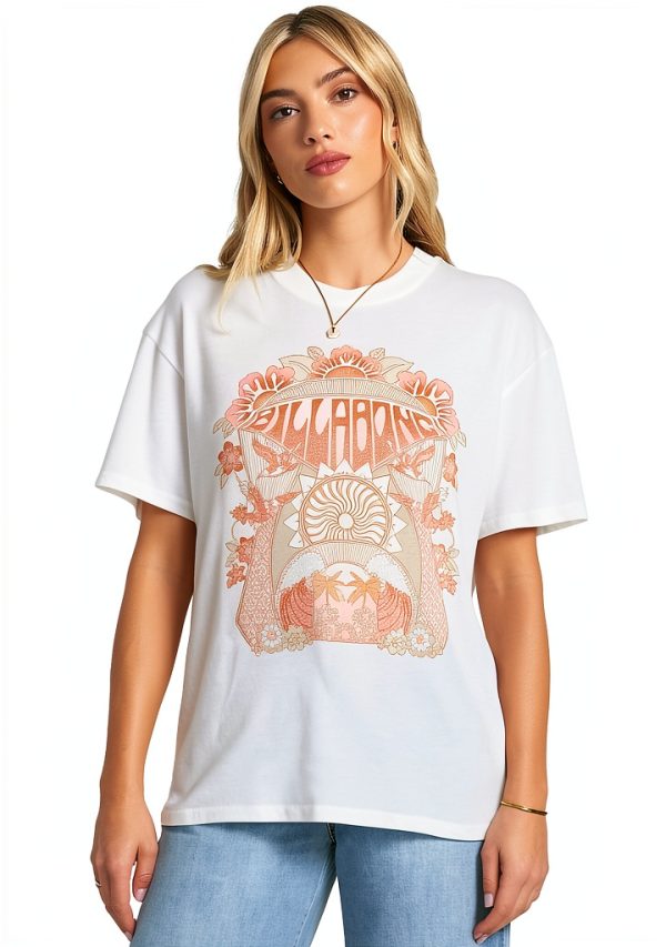 Billabong Womens Cotton T-Shirt Relaxed Fit Screen Print-0