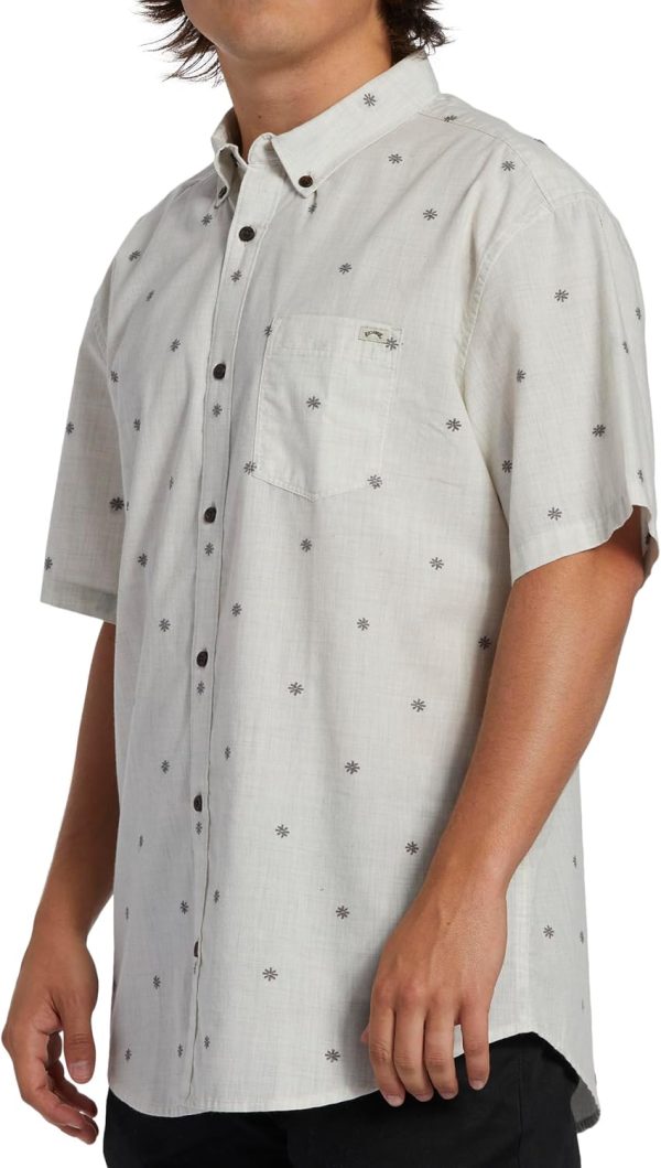 Billabong Mens Jacquard Woven Shirt Silk Material Button-3