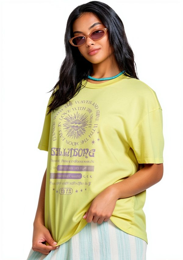 Billabong Womens Cotton T-Shirt Relaxed Fit Crew Neck-2