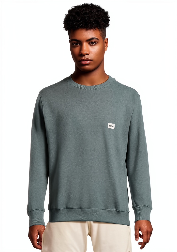 Billabong Crew Fleece sweatshirt in Midnight Blue color on a man outdoors
