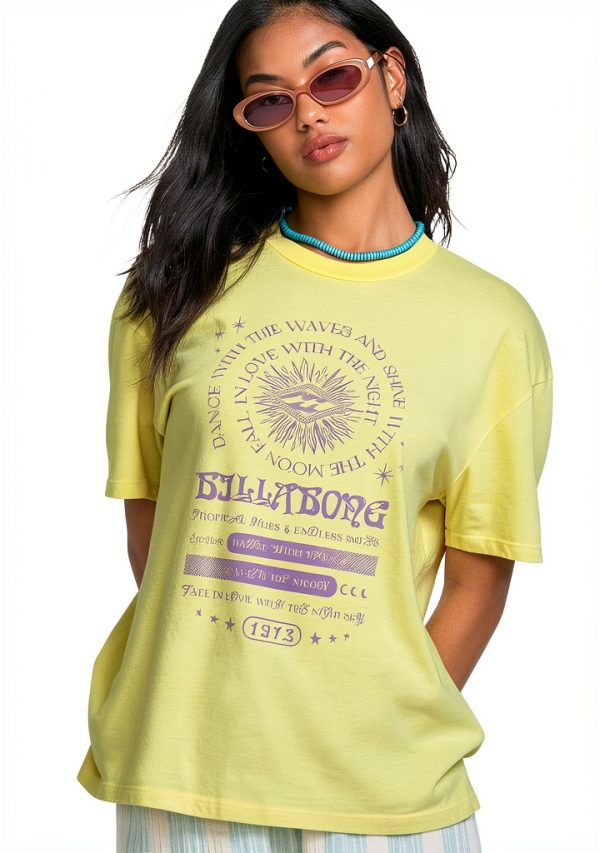 Billabong Womens Cotton T-Shirt Relaxed Fit Crew Neck-3
