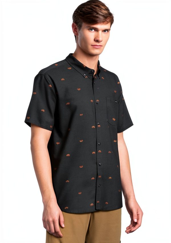 Billabong Mens Short Sleeve Shirt Cotton Polyester Blend-1