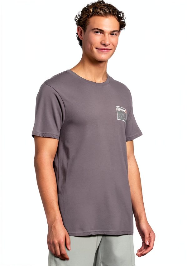 Billabong Mens T-Shirt Cotton Slim Fit Black Grey Violet-1
