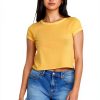 Billabong Womens Cotton Blend T-Shirt Ribbed Binding-0