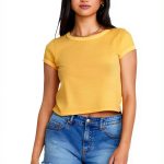 Billabong Womens Cotton Blend T-Shirt Ribbed Binding-0