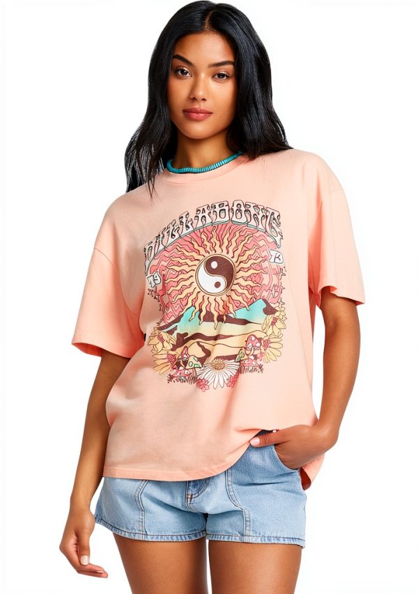 Billabong Womens Cotton T-Shirt Relaxed Fit Crew Neck-0