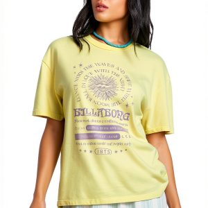 Billabong Womens Cotton T-Shirt Relaxed Fit Crew Neck-0