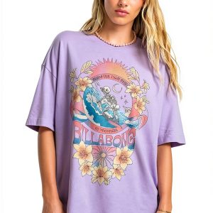 Billabong Womens T-Shirt Cotton Oversized Fit Crew Neck-0