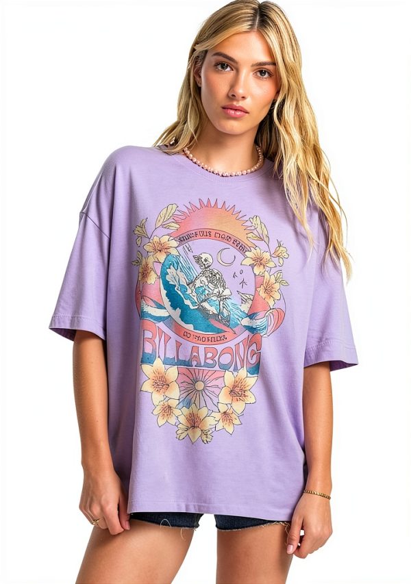 Billabong Womens T-Shirt Cotton Oversized Fit Crew Neck-0
