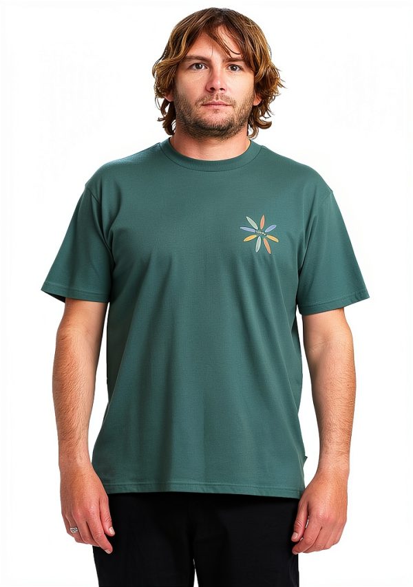 Billabong Mens Cotton T-Shirt Navy Sage Green Sizes-0