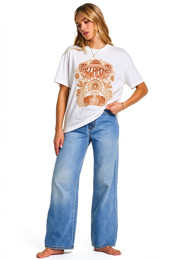 Billabong Womens Cotton T-Shirt Relaxed Fit Screen Print-3