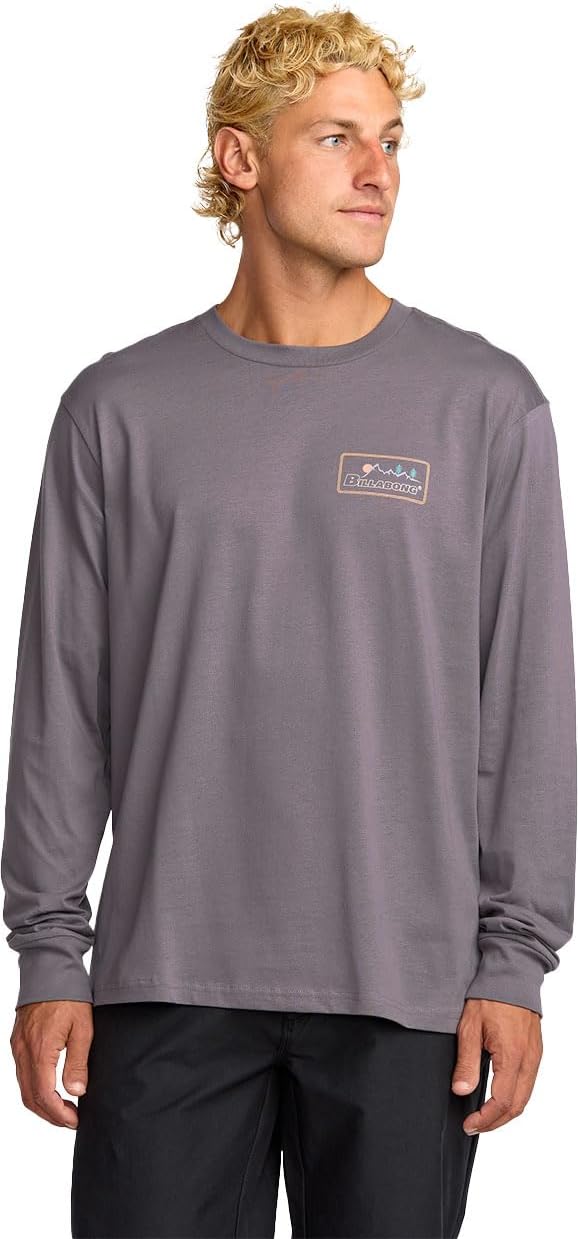 Billabong Gray Violet t-shirt front view showing screen print design
