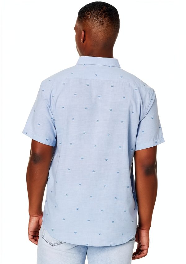 Billabong Mens Jacquard Woven Short Sleeve Button Down Shirt-1