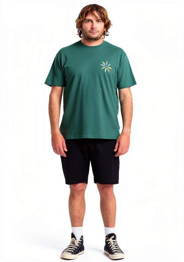 Billabong Mens Cotton T-Shirt Navy Sage Green Sizes-3