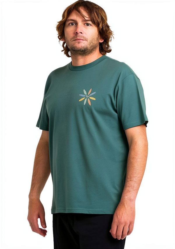 Billabong Mens Cotton T-Shirt Navy Sage Green Sizes-2
