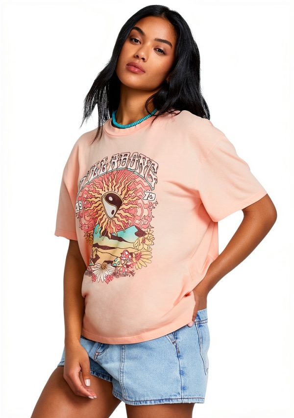 Billabong Womens Cotton T-Shirt Relaxed Fit Crew Neck-1