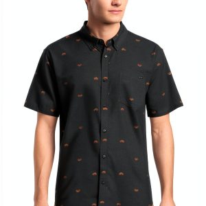 Billabong Mens Short Sleeve Shirt Cotton Polyester Blend-0