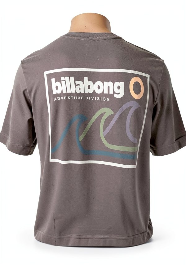 Billabong Mens T-Shirt Cotton Slim Fit Black Grey Violet-3