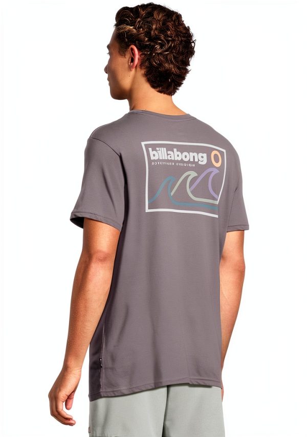 Billabong Mens T-Shirt Cotton Slim Fit Black Grey Violet-2